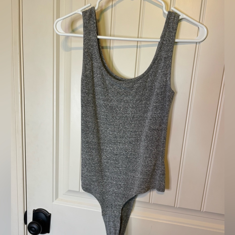 Madewell Tank Bodysuit, Grey Size Small